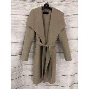 Tahari Beige Wool-Blend Wrap Coat With Belt Size L